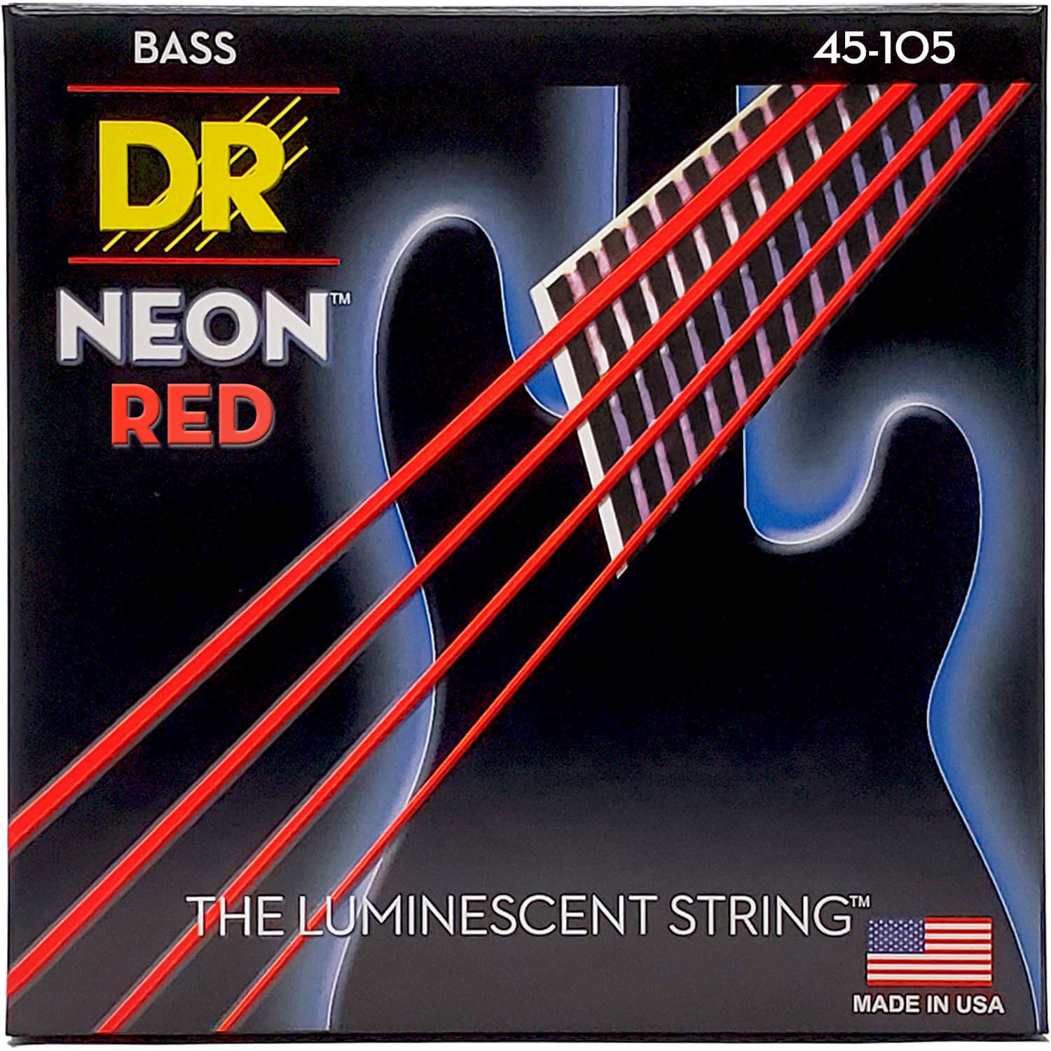 HI-DEF NEON RED BASS STRINGS (MEDIUM) [NRB-45]