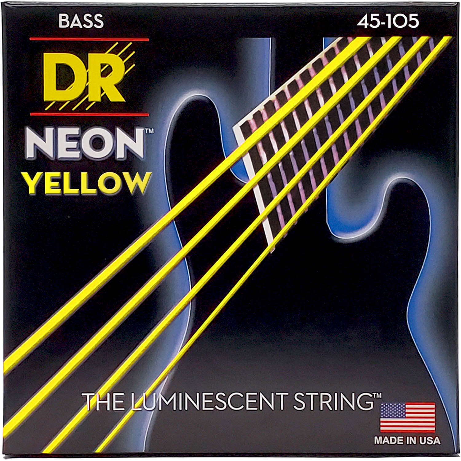 HI-DEF NEON YELLOW BASS STRINGS (MEDIUM) [NYB-45]