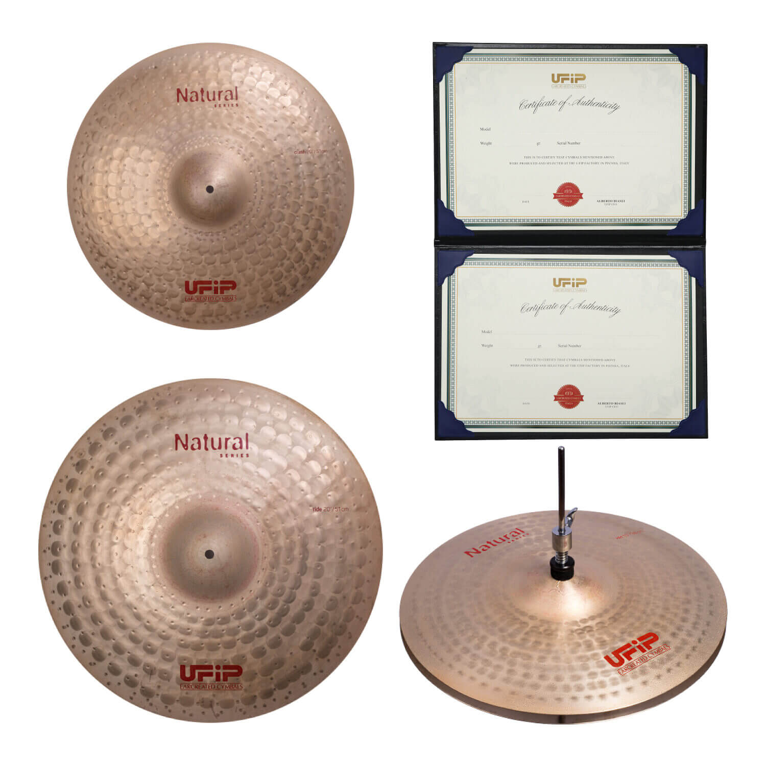 NATURAL ALBERTO SET 1 (14″ HIHAT + 16″ CRASH + 20″ RIDE 全てLow Pitch) 
