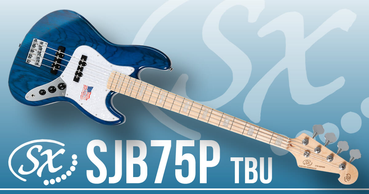パールピックガード搭載アッシュボディーJBスタイル「SX SJB75P」に新色のブルー登場