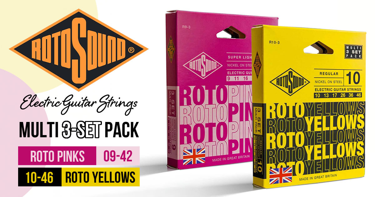 ロトサウンドのベストセラー・エレクトリックギター弦が3セットパックでお得