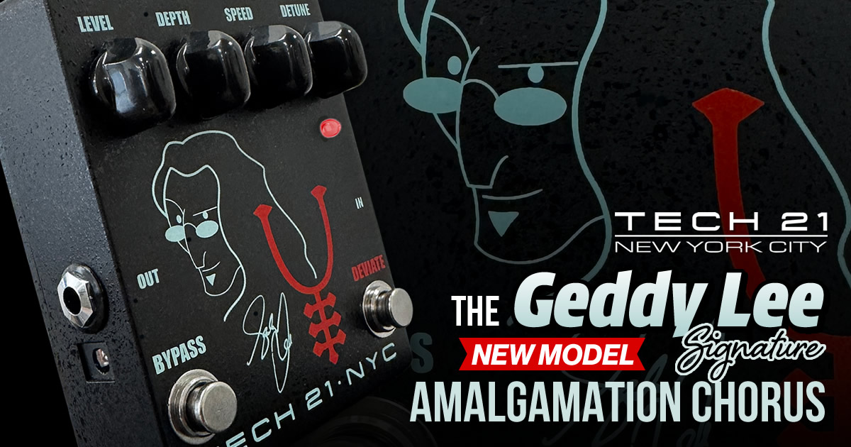 TECH21からゲディー・リー・シグネイチャー・ベース用コーラスペダル「Geddy Lee Signature Amalgamation Chorus」登場