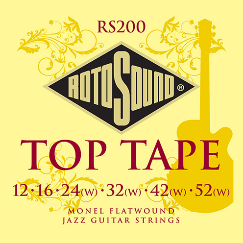 Top Tape Monel Flatwound Strings For Electric Guitar RS200 (12-52)