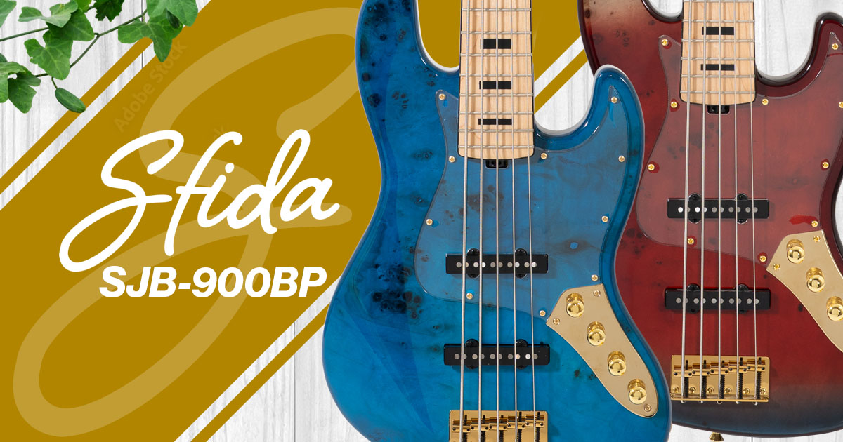 Sfida SJB-900BP | バールトップ×ゴールドパーツ採用JBスタイル・5弦ベース
