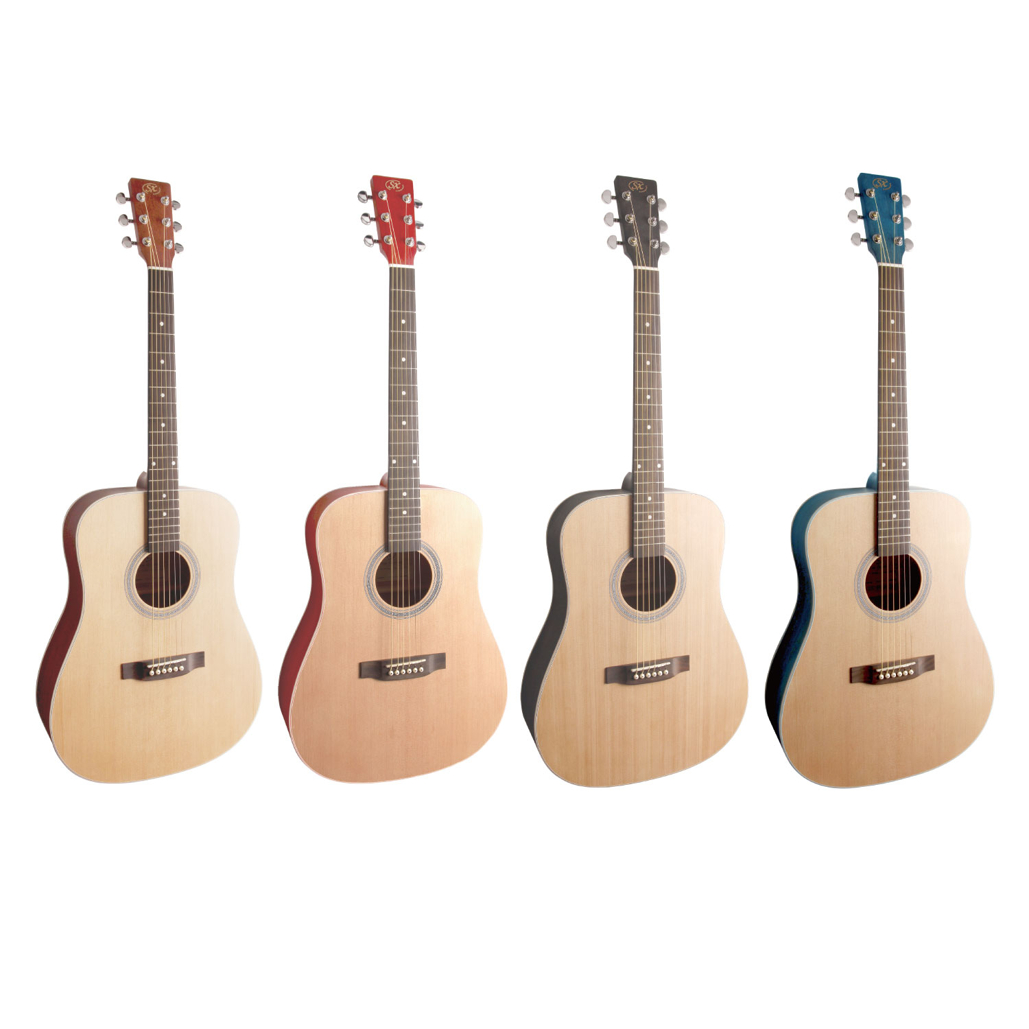 【SX　Guitars】大人気のＳＸアコースティックギターにサイドバックカラーモデルが登場！！！